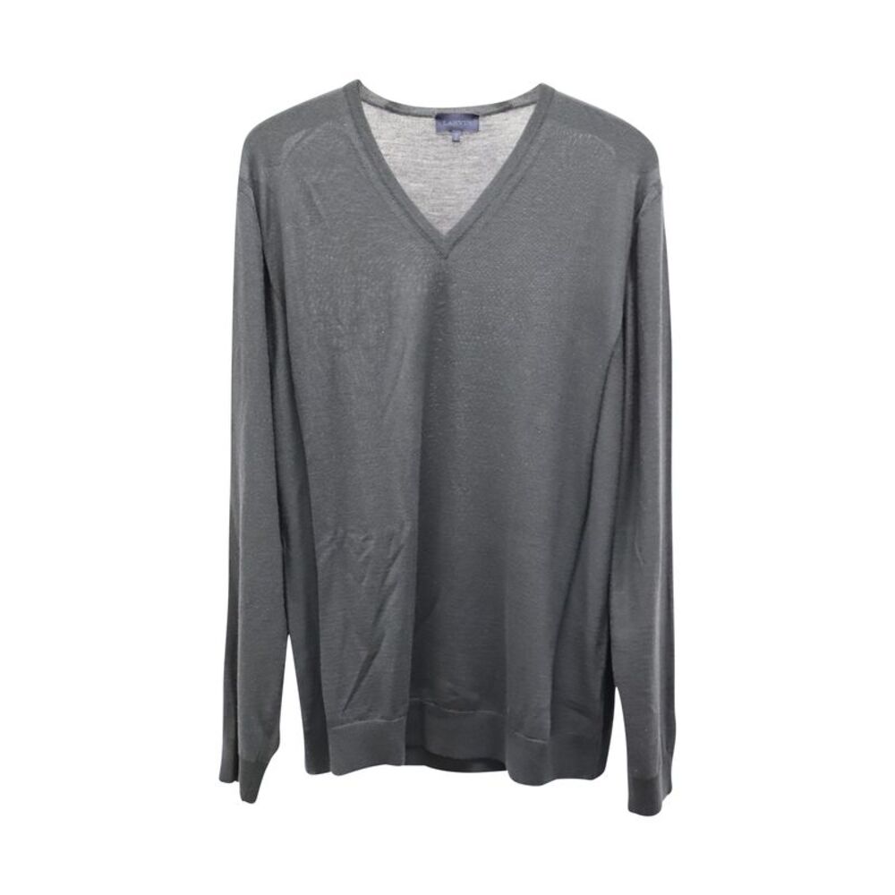 Lanvin V-neck Sweater in Grey Merino Wool
